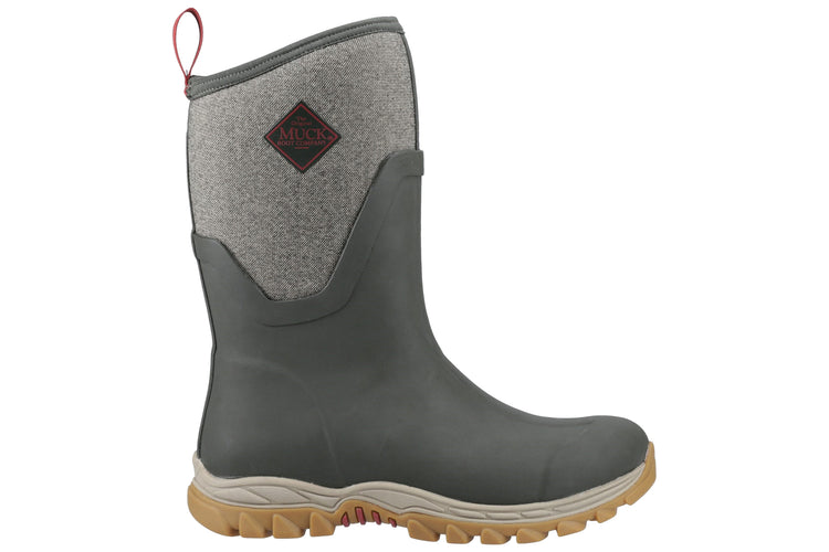 Muck Boots Arctic Sport II Mid Olive/Herringbone Womens Wellingtons