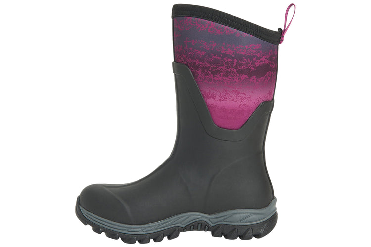 Muck Boots Arctic Sport Mid Black/Magenta Womens Wellingtons