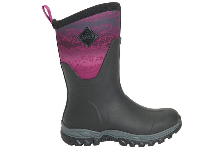 Muck Boots Arctic Sport Mid Black/Magenta Womens Wellingtons