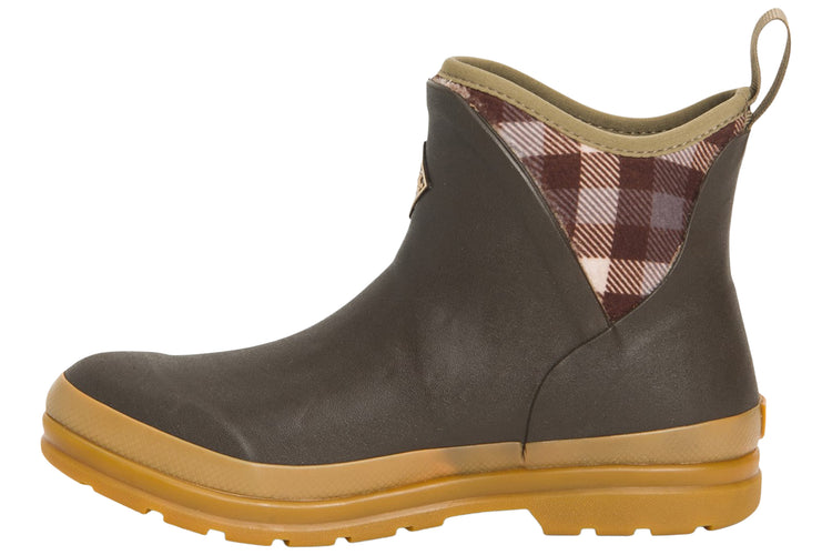 Muck Boots Originals Ankle Brown/Plaid/Gum Womens Wellingtons