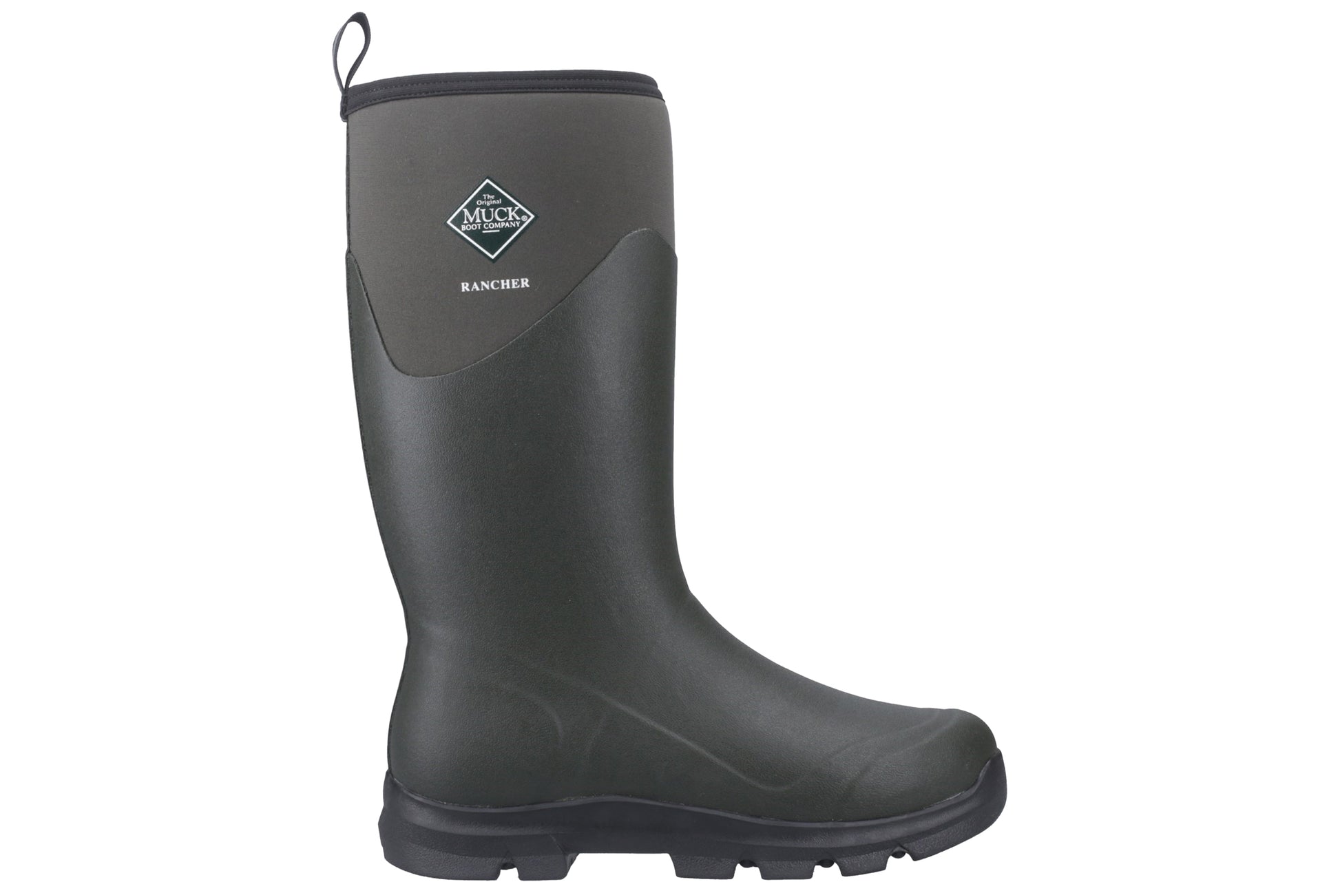 muckboots-rancher-dusty-olive-black-textile-weather-wellingtons-right-flat