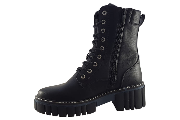 Mustang Shoes Biker-Chick 1447506 Black Womens Boots
