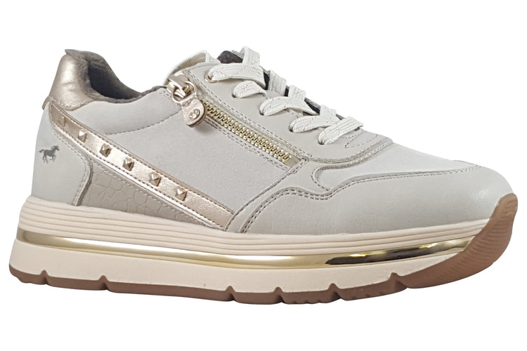 Mustang Shoes Darlene 1498301 Ivory Womens Fashion Trainers