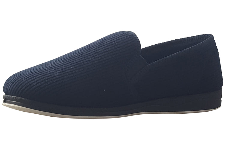 Padders Albert 408 Navy Cord Mens Slippers