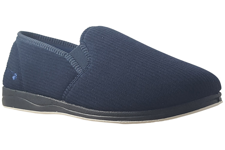 Padders Albert 408 Navy Cord Mens Slippers