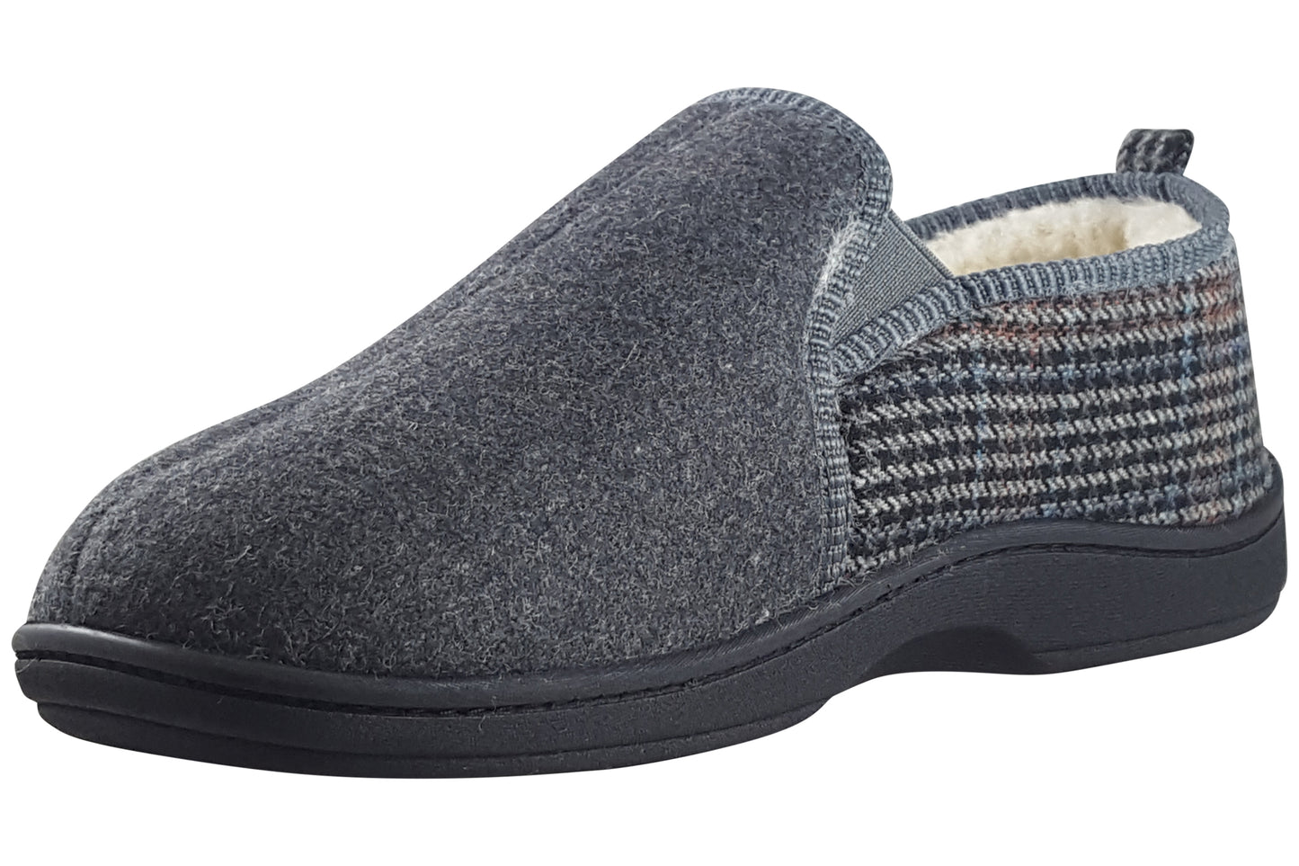 padders basil mens slippers blue hounds tooth left