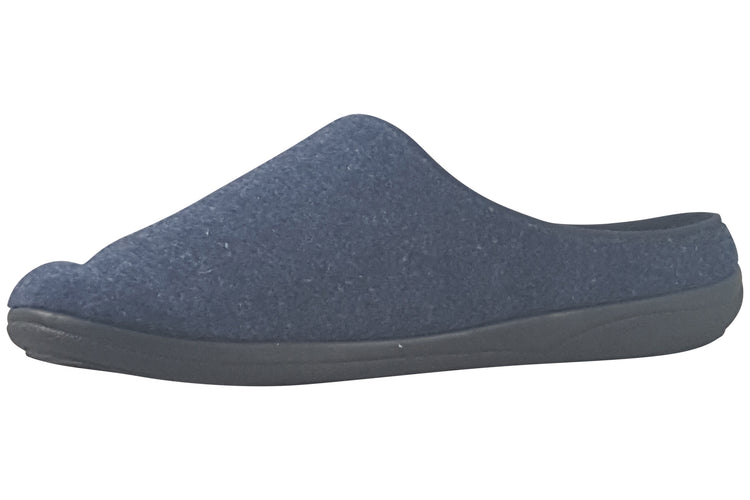 Padders Felix Blue Felt Mens Slippers