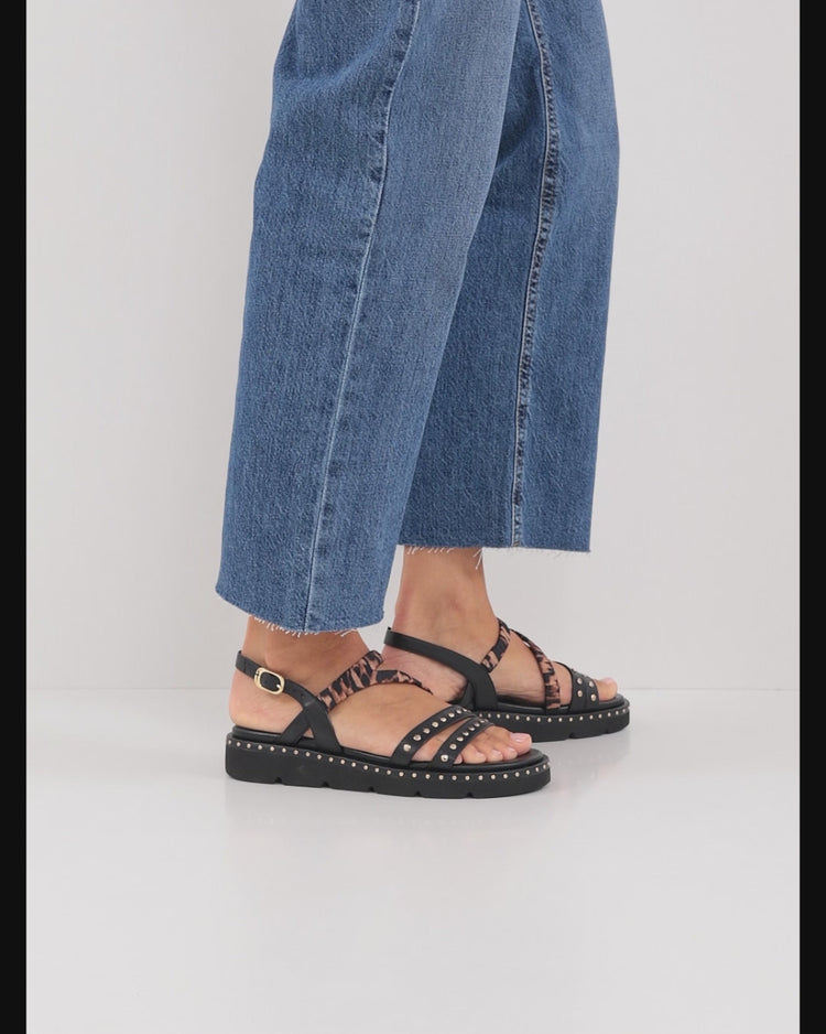 Tamaris Jungle 28227-46 098 Black Comb Womens Sandals