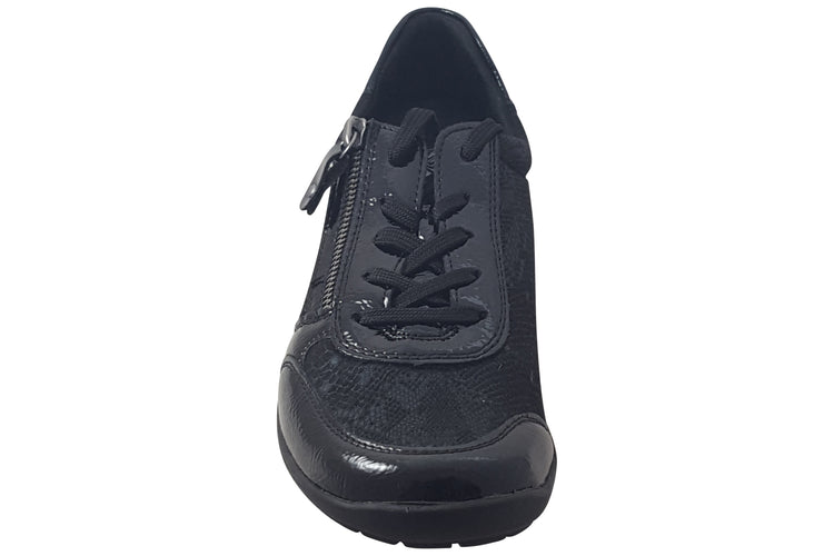 Remonte Bowie-2  R7637 Black Snake Womens Shoes