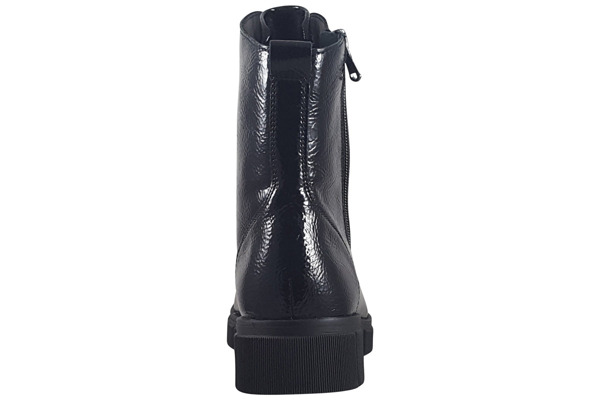 remonte cheryl black patent womens boots back