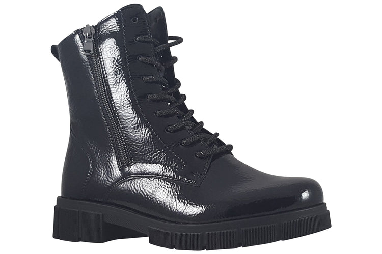Remonte Cheryl D2S72-02 Black Patent Womens Boots