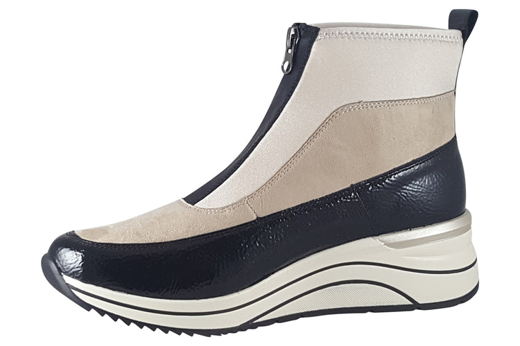 Remonte Courtney D0T71 Black/Cream Womens Boots