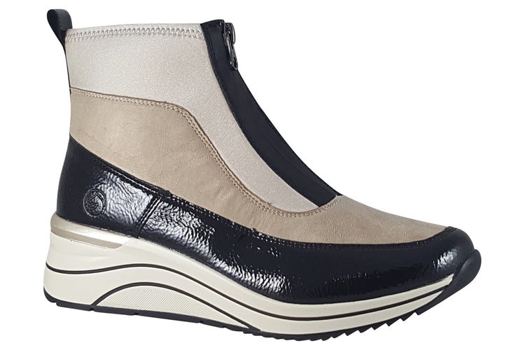 Remonte Courtney D0T71 Black/Cream Womens Boots