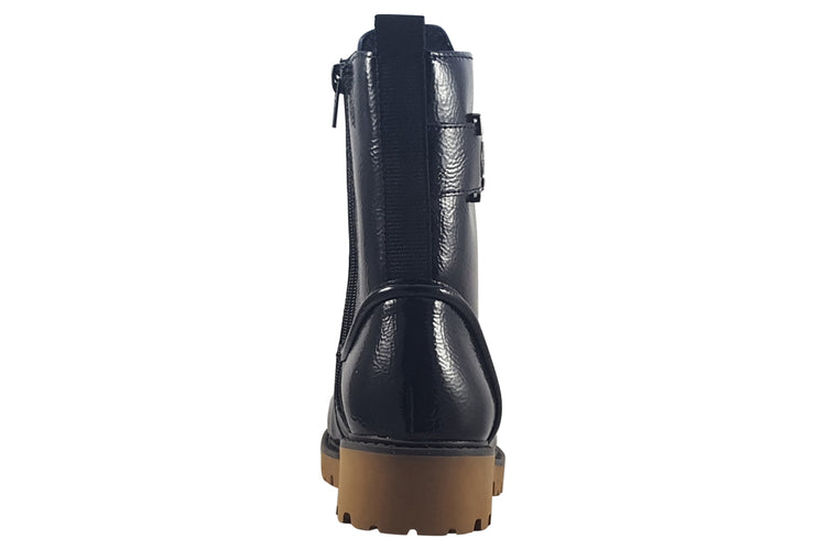 Remonte Danielle D8663-00 Black Patent Womens Boots