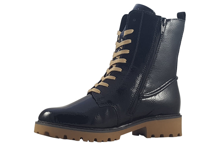 Remonte Danielle D8663-00 Black Patent Womens Boots