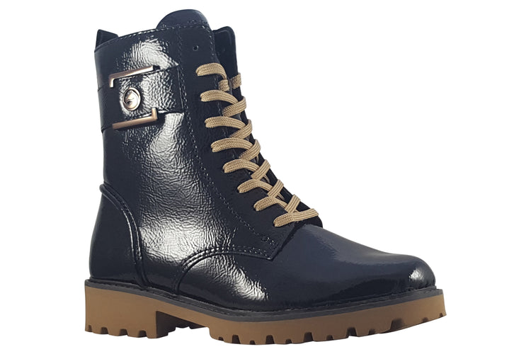 Remonte Danielle D8663-00 Black Patent Womens Boots