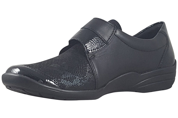 Remonte Dew-3 R7600 Black Snake Womens Shoes