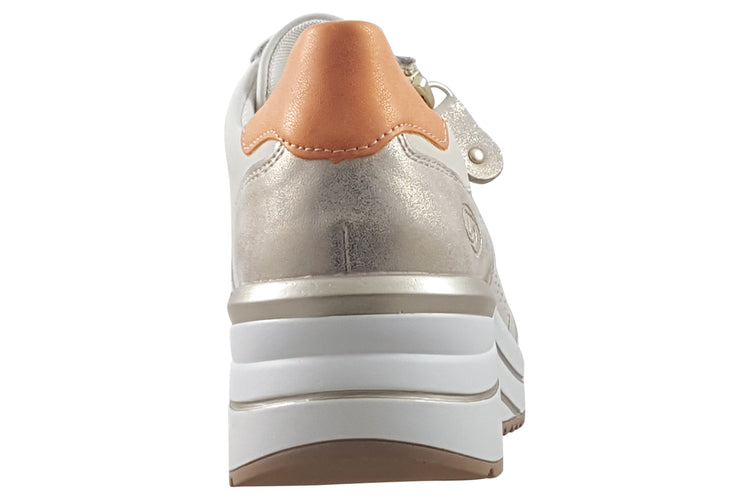 Remonte Glossy D0T10-80 Off White Womens Fashion Trainers