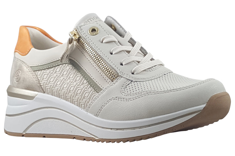 Remonte Glossy D0T10-80 Off White Womens Fashion Trainers