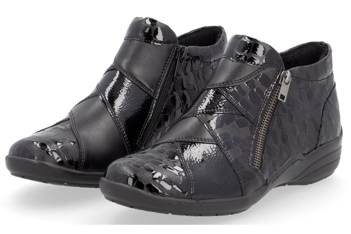 Remonte May R7674-04 Black Patent Womens Boots
