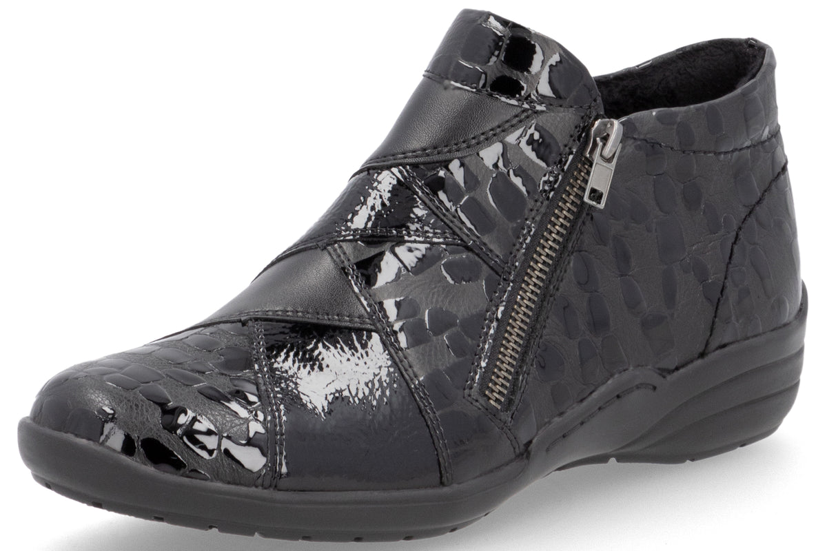 Remonte May R7674-04 Black Patent Womens Boots