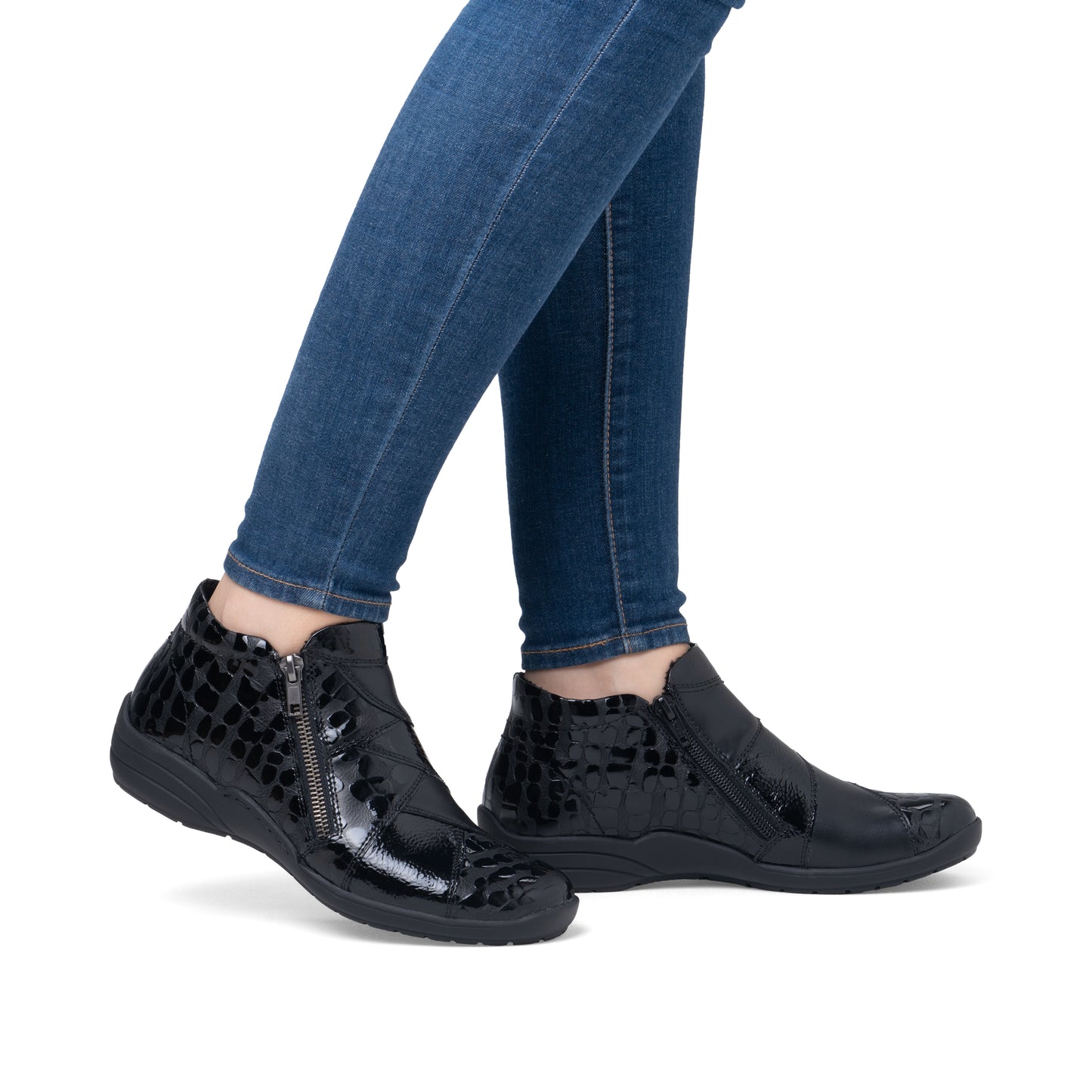 Remonte May R7674-04 Black Patent Womens Boots
