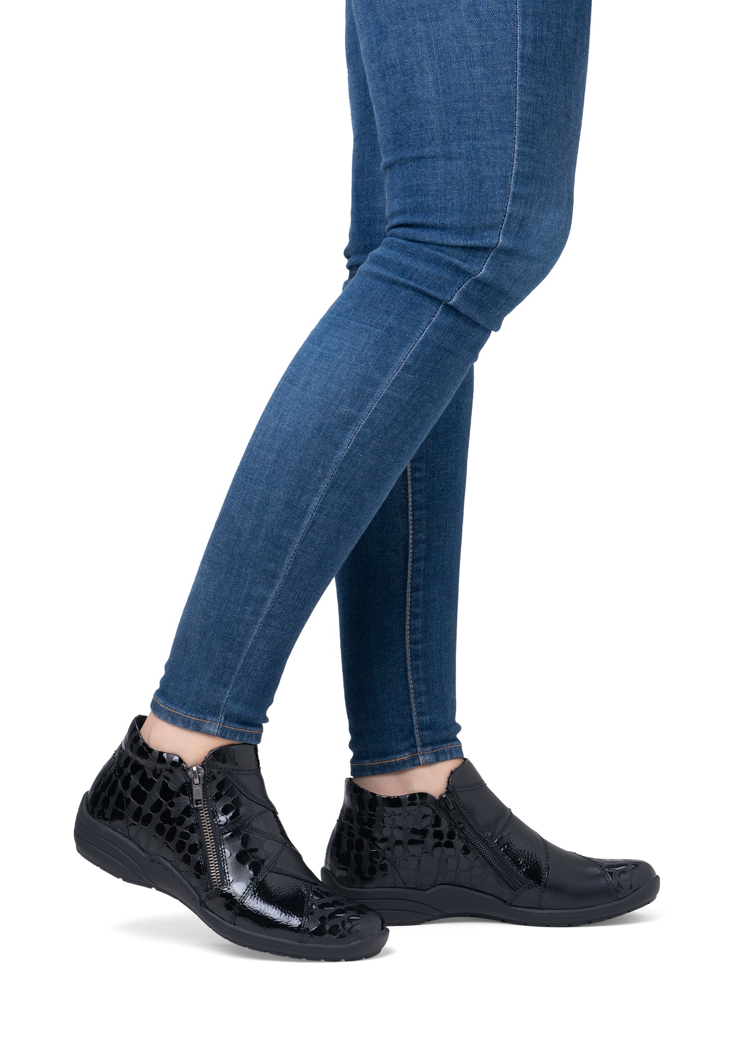 Remonte May R7674-04 Black Patent Womens Boots