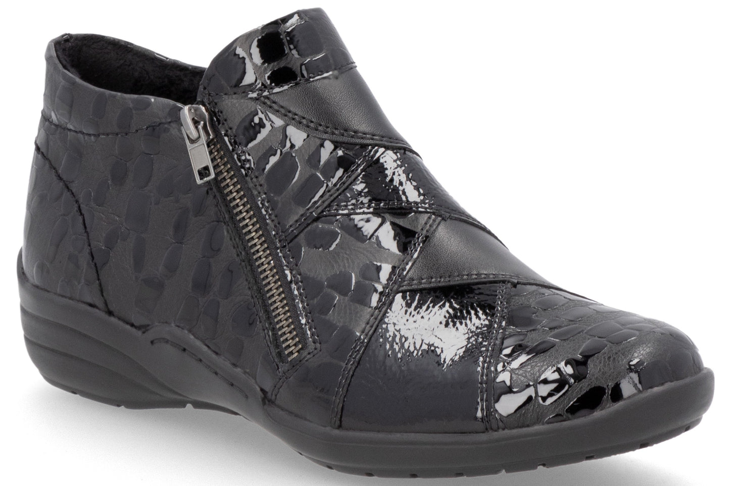 Remonte May R7674-04 Black Patent Womens Boots