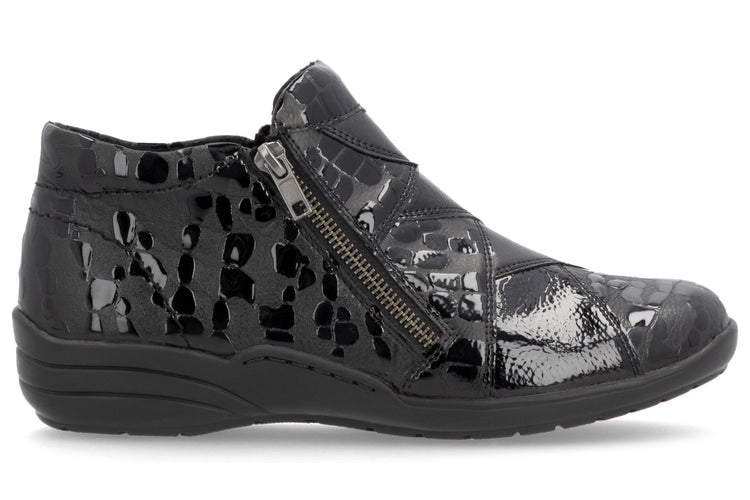 Remonte May R7674-04 Black Patent Womens Boots
