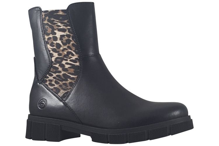 Remonte Percy D2S70-03 Black/Leopard Womens Boots