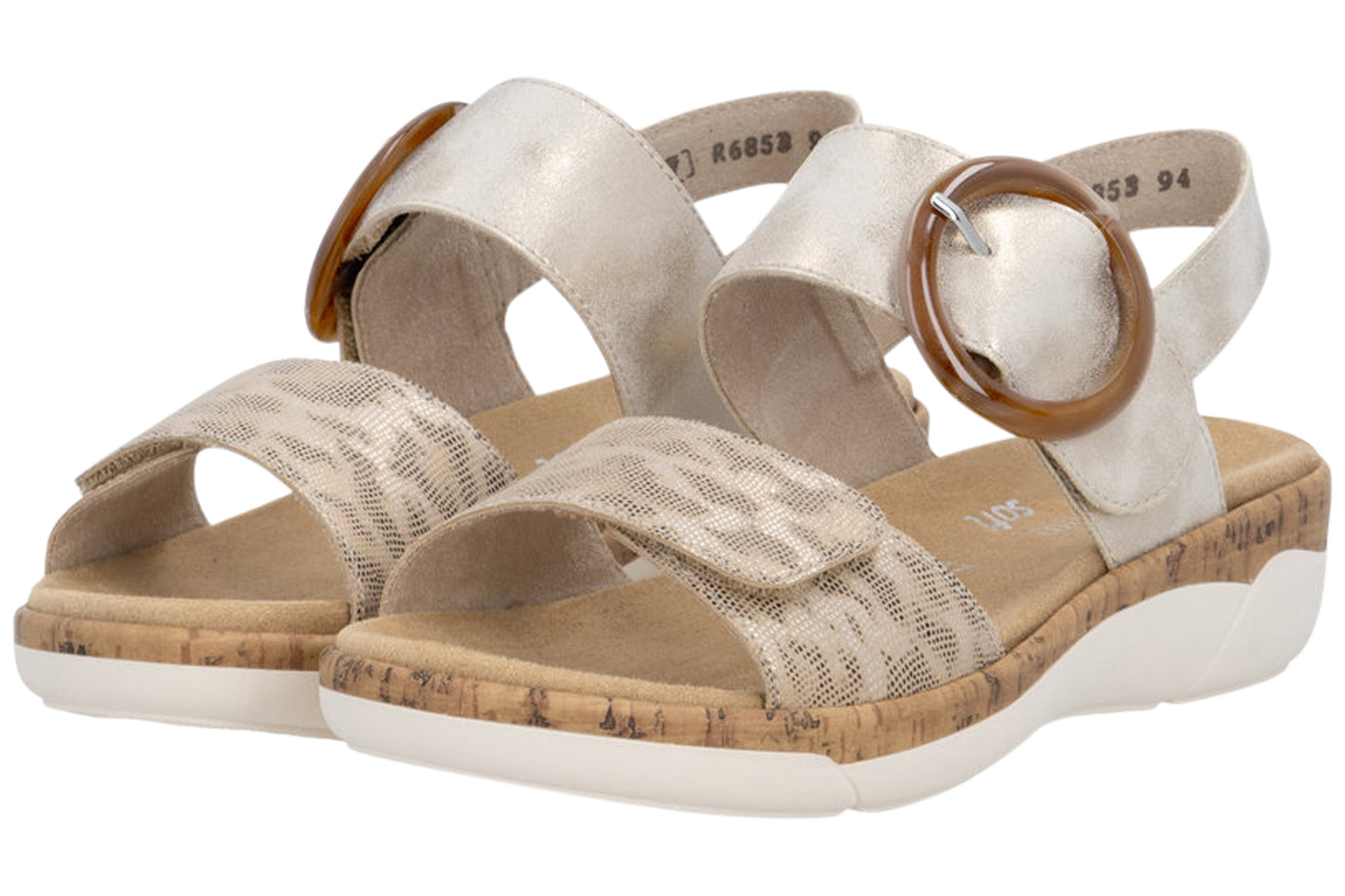 Remonte Scott R6853-94 Beige/Metallic Womens Sandals
