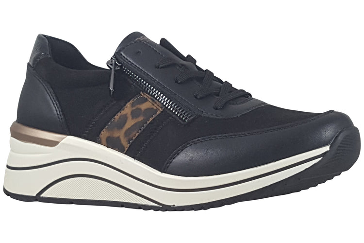 Remonte Sophie-Anne D0T09-04 Black/Leopard Womens Fashion Trainers