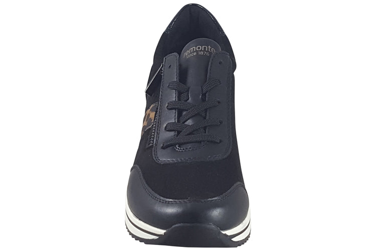 Remonte Sophie-Anne D0T09-04 Black/Leopard Womens Fashion Trainers