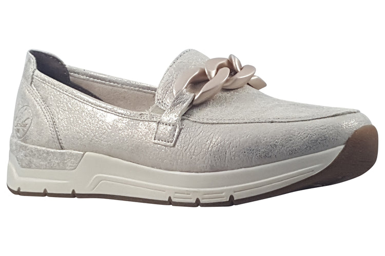 Rieker Amelie 58944-61 Beige/Gold Womens Shoes