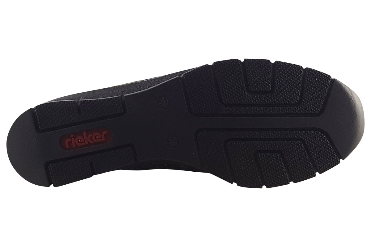 rieker amethyst black met womens shoes sole