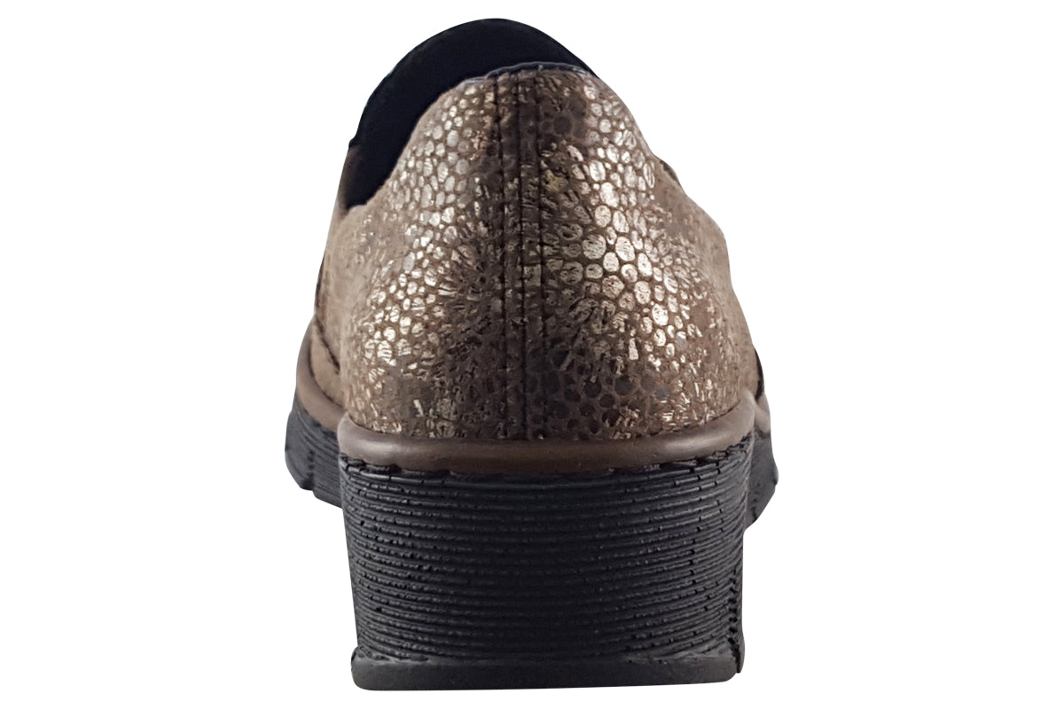 rieker amethyst bronze met womens shoes back