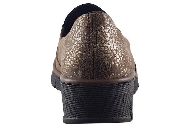 Rieker Amethyst 53766 Bronze Met Womens Shoes