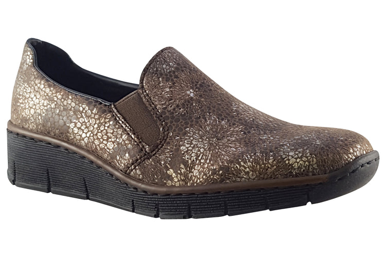 Rieker Amethyst 53766 Bronze Met Womens Shoes