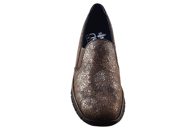Rieker Amethyst 53766 Bronze Met Womens Shoes