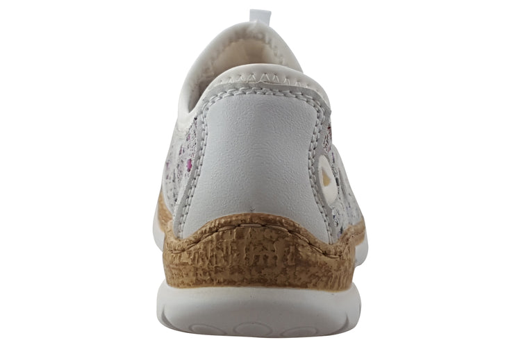 Rieker Anna N42V1 White Multi Womens Fashion Trainers