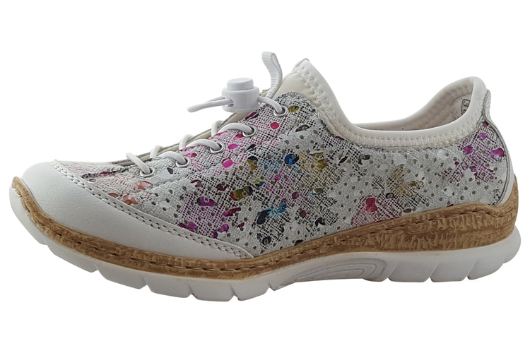 Rieker Anna N42V1 White Multi Womens Fashion Trainers