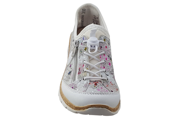 Rieker Anna N42V1 White Multi Womens Fashion Trainers