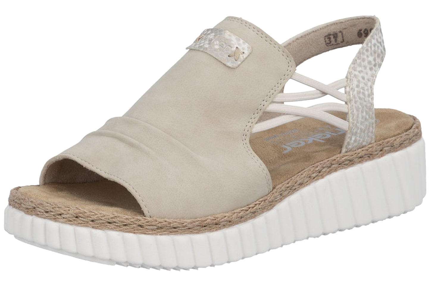 Rieker Annalise Widefit 69262-62 Stone/Reptile Womens Sandals