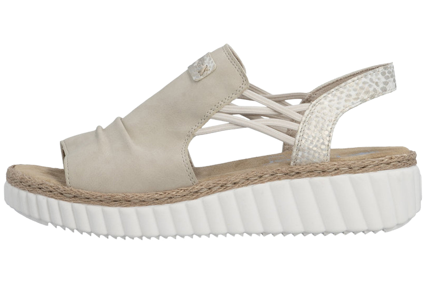 Rieker Annalise Widefit 69262-62 Stone/Reptile Womens Sandals