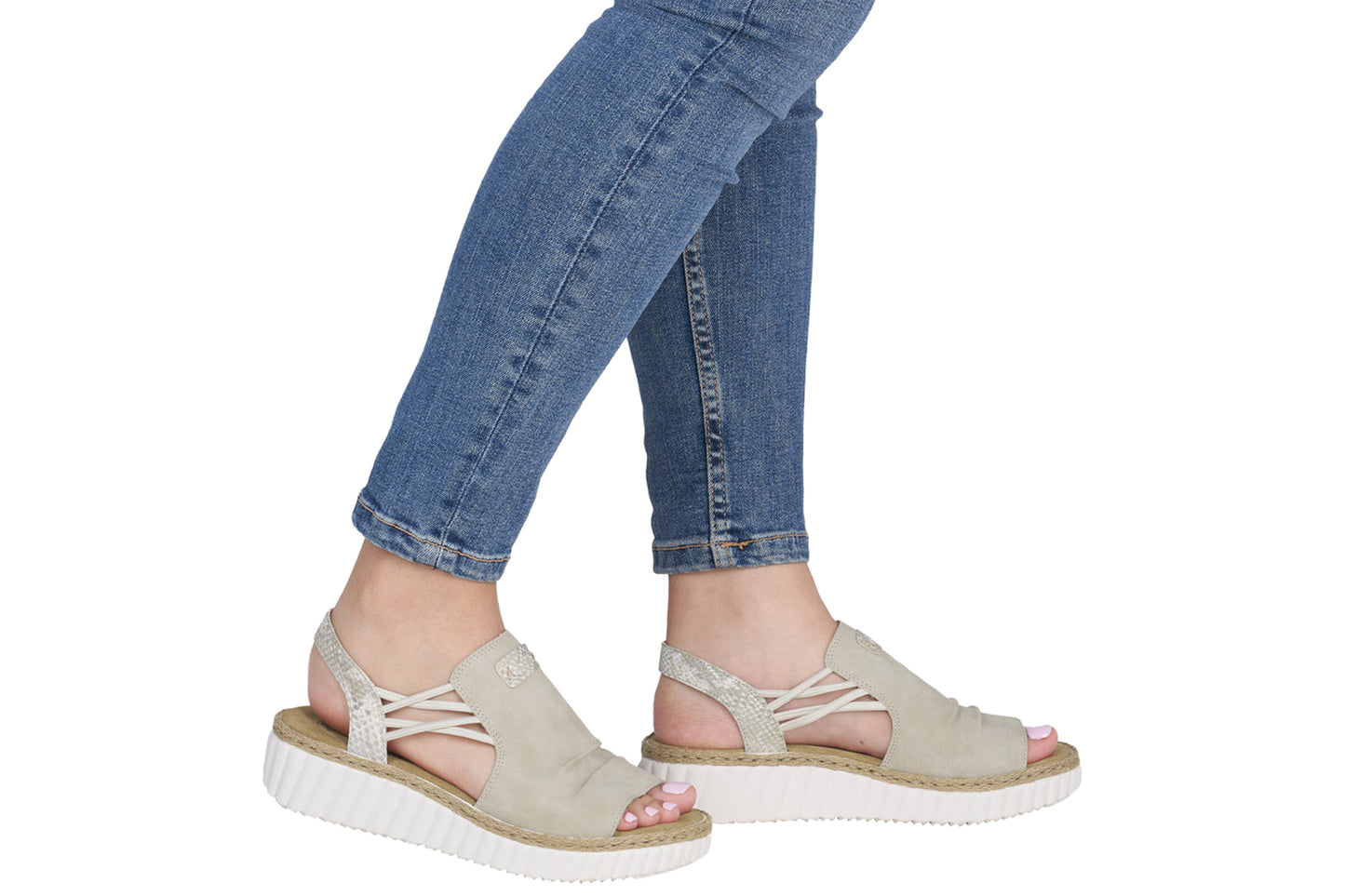 Rieker Annalise Widefit 69262-62 Stone/Reptile Womens Sandals