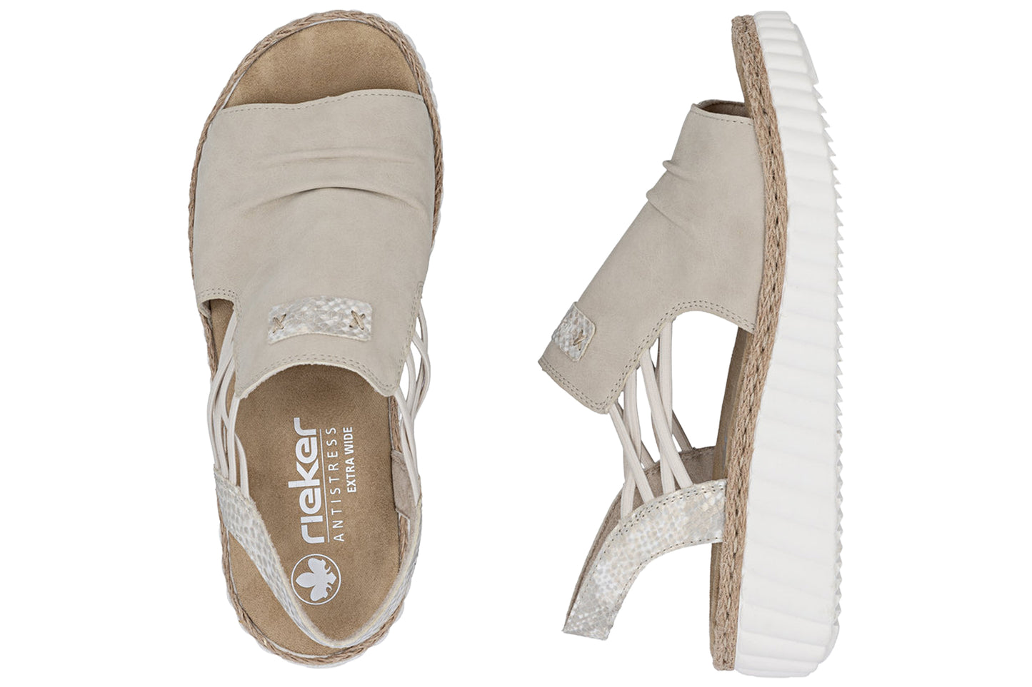 Rieker Annalise Widefit 69262-62 Stone/Reptile Womens Sandals