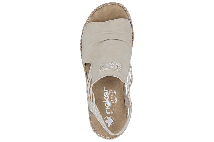 Rieker Annalise Widefit 69262-62 Stone/Reptile Womens Sandals