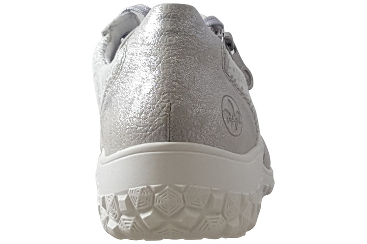 Rieker Annie-May 59501-90 Silver/White Womens Fashion Trainers