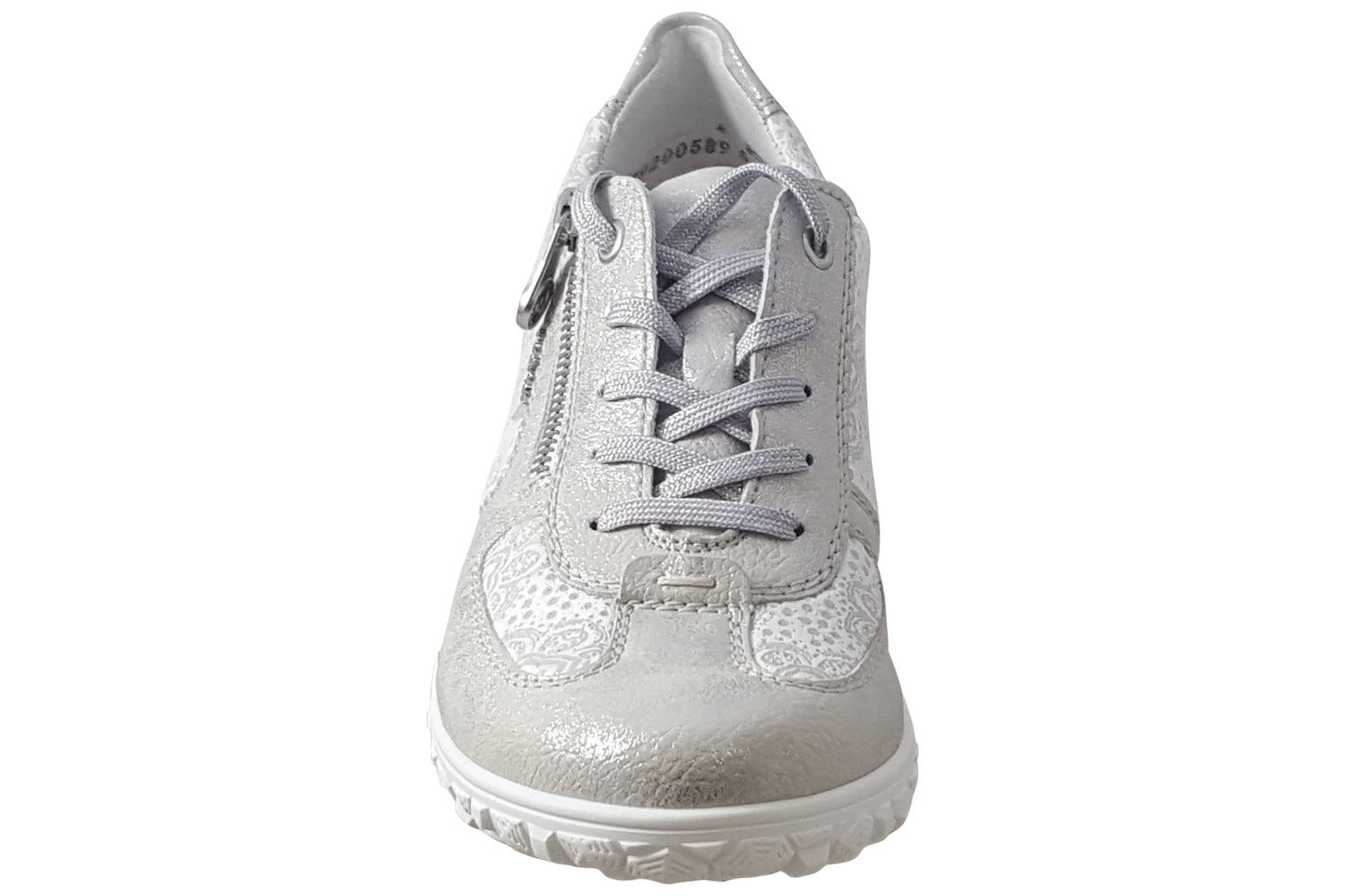 Rieker Annie-May 59501-90 Silver/White Womens Fashion Trainers