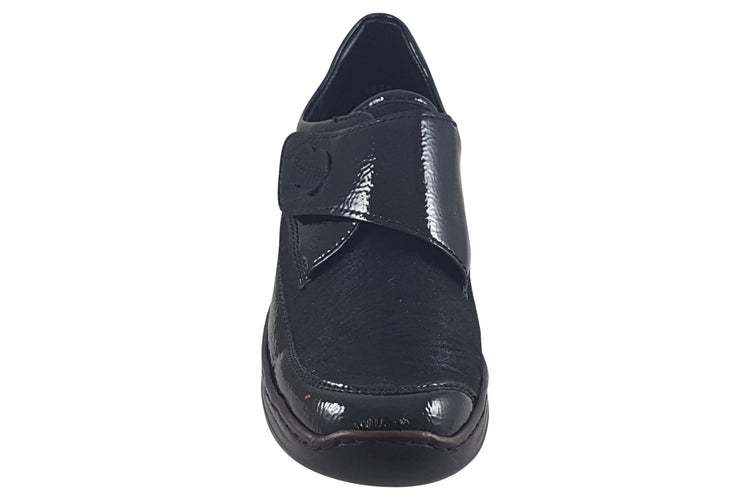 Rieker Ariel-2 487C0-00 Black Pat Womens Shoes